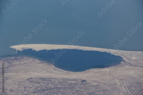Aerial view of landscape around Ferguson‘s Gulf, Kenya photo