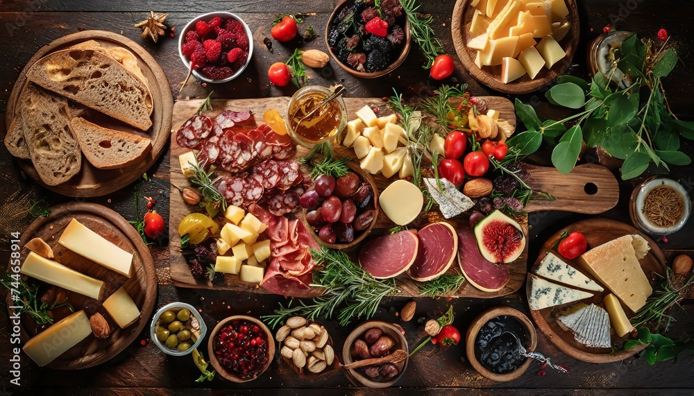 a chair full of food, salami, cheese, vegetables a chair full of food, salami, cheese, vegetables