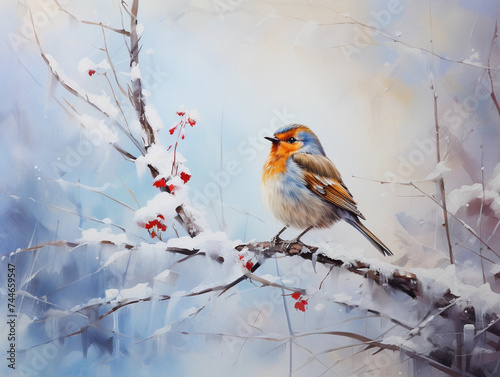 robin in snow © Johannes