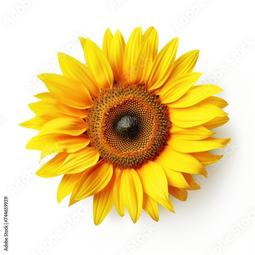 Stunning Sunflower A Vibrant Bloom on White Background