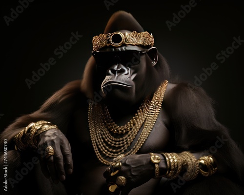 Trendy Gorilla King A Fashionable Twist on the Jungle Royalty