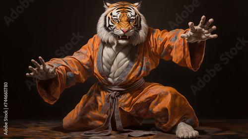 tiger practicing martial arts photo