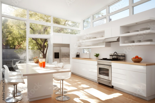 radiant, modern kitchen with natural light flooding in.
