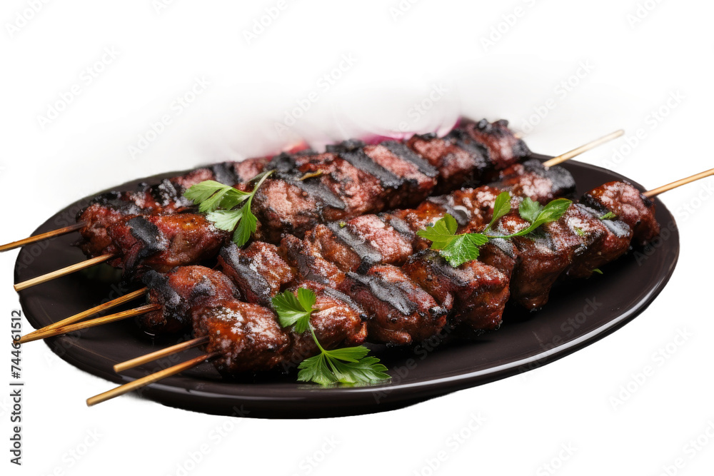 Savory Balkan Kebabs Isolated on Transparent Background, PNG format
