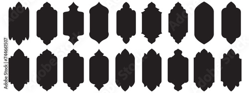 silhouette for Ramadan kareem collection of window arches Islamic style vector eps 10