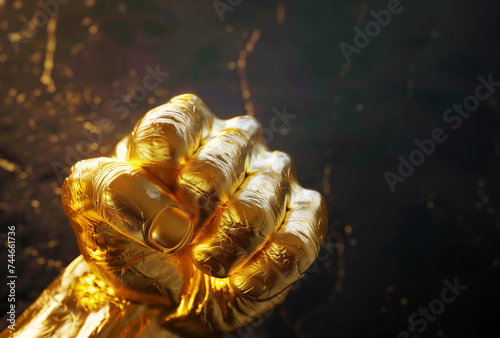a gold clenched fist 