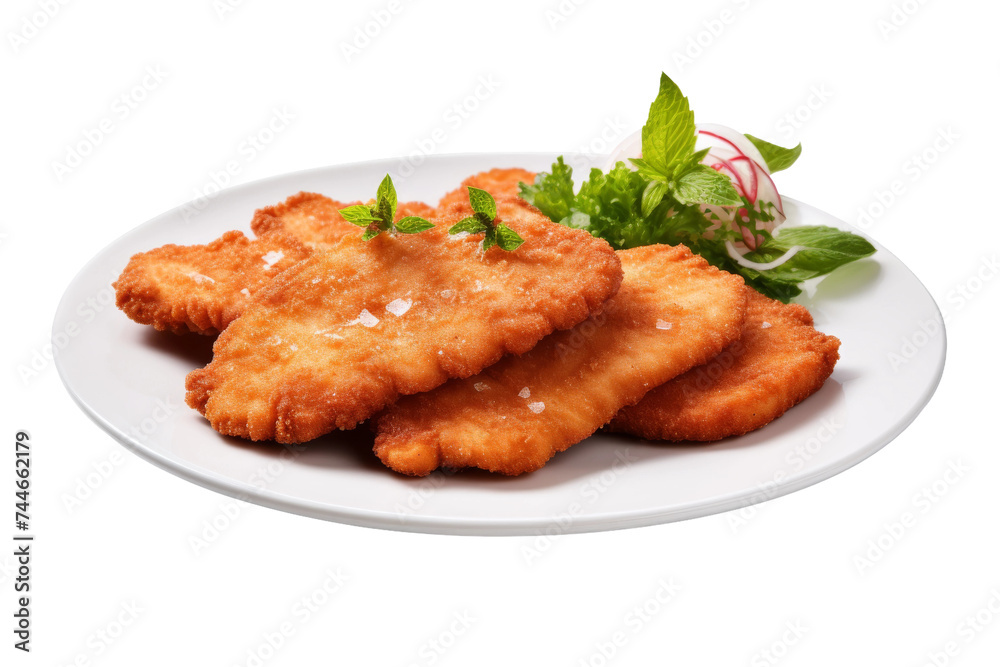 Austrian Schnitzel Crunch Isolated on Transparent Background, PNG format