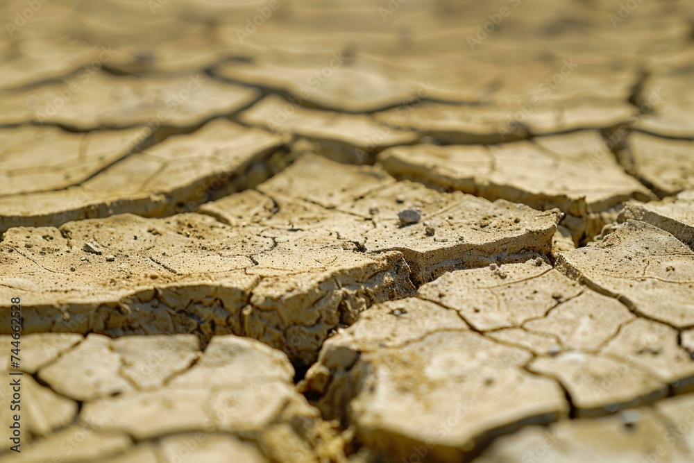 Fototapeta premium Dry Cracked Earth Texture, Environmental Concern Concept