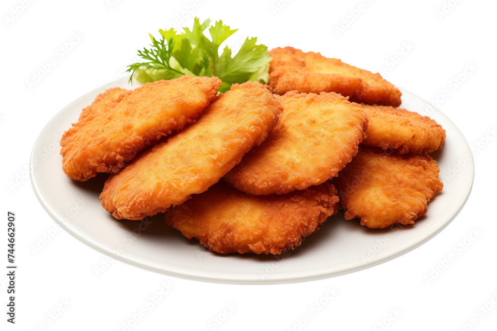 Breaded Fried Delight Isolated on Transparent Background, PNG format