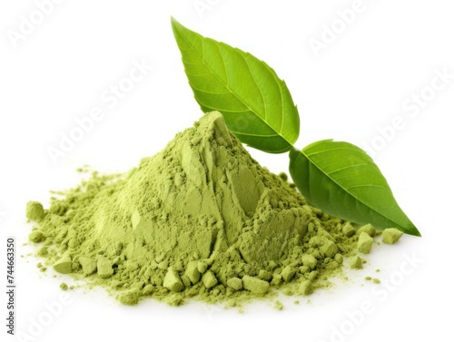 Pure Matcha Tea Powder and Leaves A Refreshing Delight