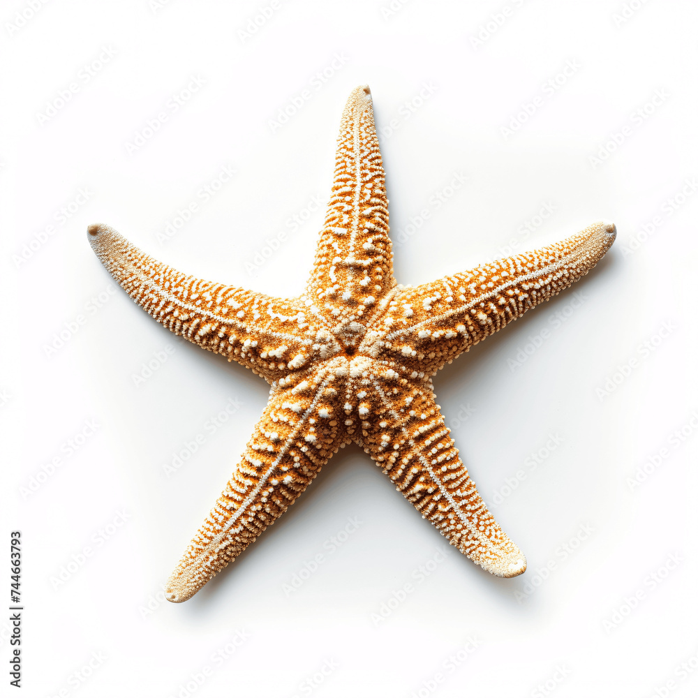 Starfish on White Background for Summer and Beach Themes
