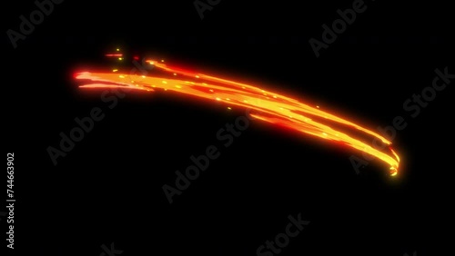 アニメ調の剣で切る炎のような斬撃エフェクト 8種類 アルファチャンネル付き
8 types of flame-like slash effects cut by anime-style sword with alpha channel photo