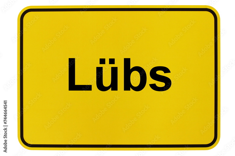 Illustration eines Ortsschildes der Gemeinde Lübs in Mecklenburg-Vorpommern Illustration eines Ortsschildes der Gemeinde Lübs in Mecklenburg-Vorpommern