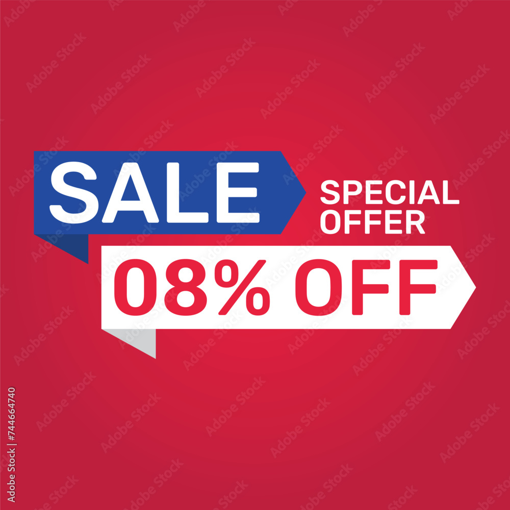 Special offer 8 Percent sale. Banner template design Vector illustration.