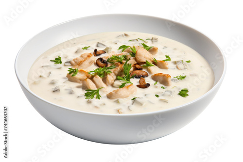 Creamy Clam Chowder Delight Isolated on Transparent Background, PNG format