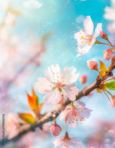 満開の桜  華麗に舞い散る桜の花びら