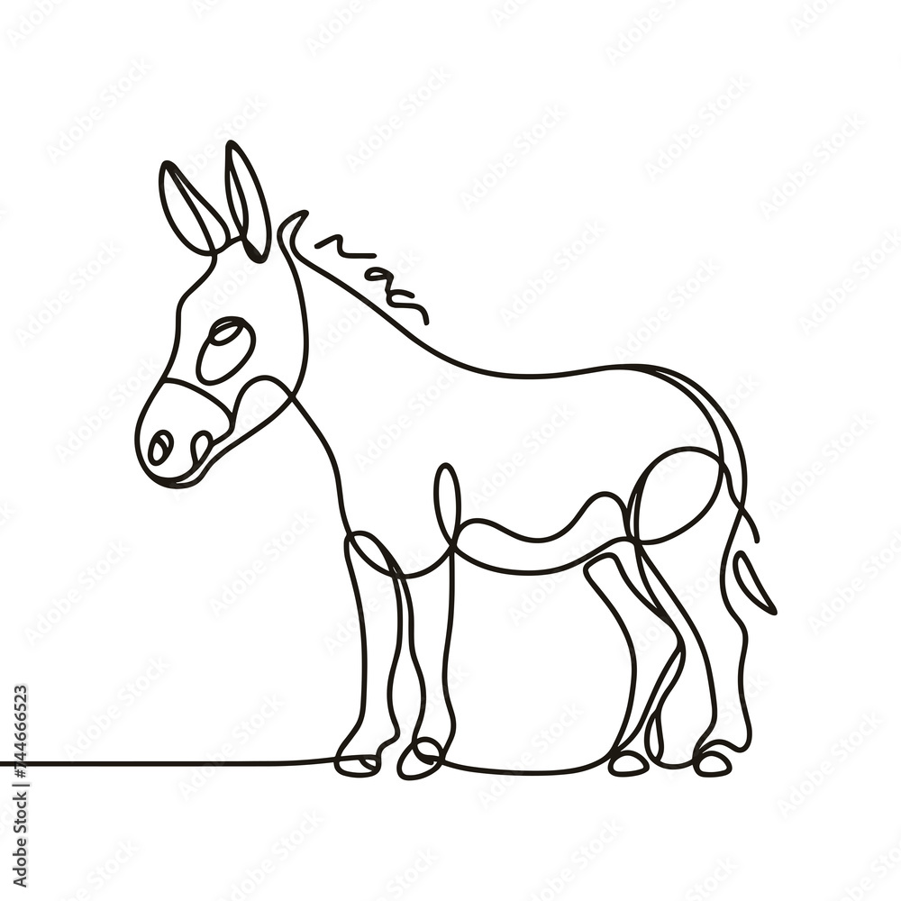 Donkey, line drawing style