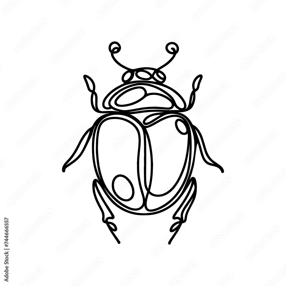 A beetle, in a line-drawing style A beetle, in a line-drawing style