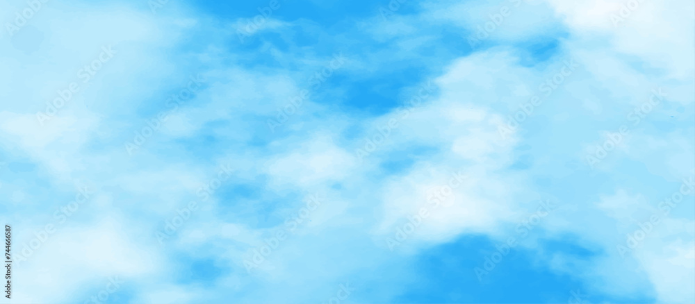 Blue sky with cloud .Beautiful blue sky with white clouds .bright cloud cover in the sun calm clear winter air background .gradient light white background.	