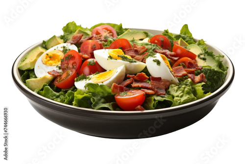 Fresh Cobb Salad Greens Isolated on Transparent Background, PNG format