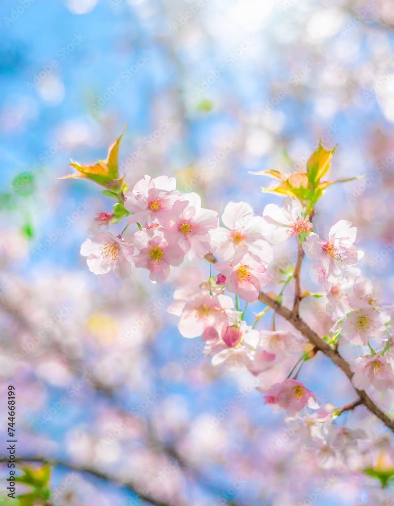 満開の桜  華麗に舞い散る桜の花びら