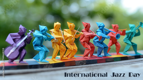 International Jazz Day Poster, Origami Style