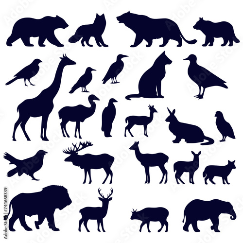Silhouette set of animal