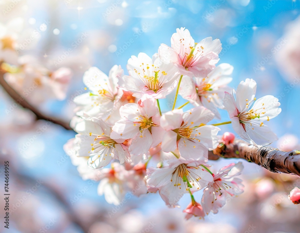 満開の桜 華麗に舞い散る桜の花びら 満開の桜 華麗に舞い散る桜の花びら