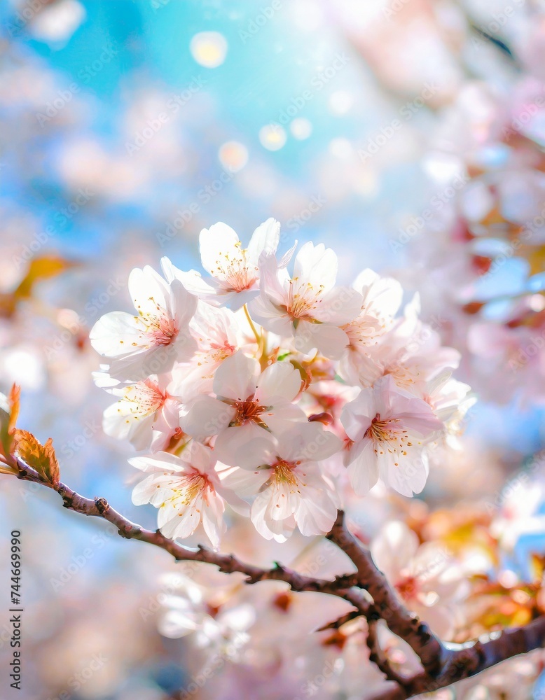 満開の桜 華麗に舞い散る桜の花びら 満開の桜 華麗に舞い散る桜の花びら