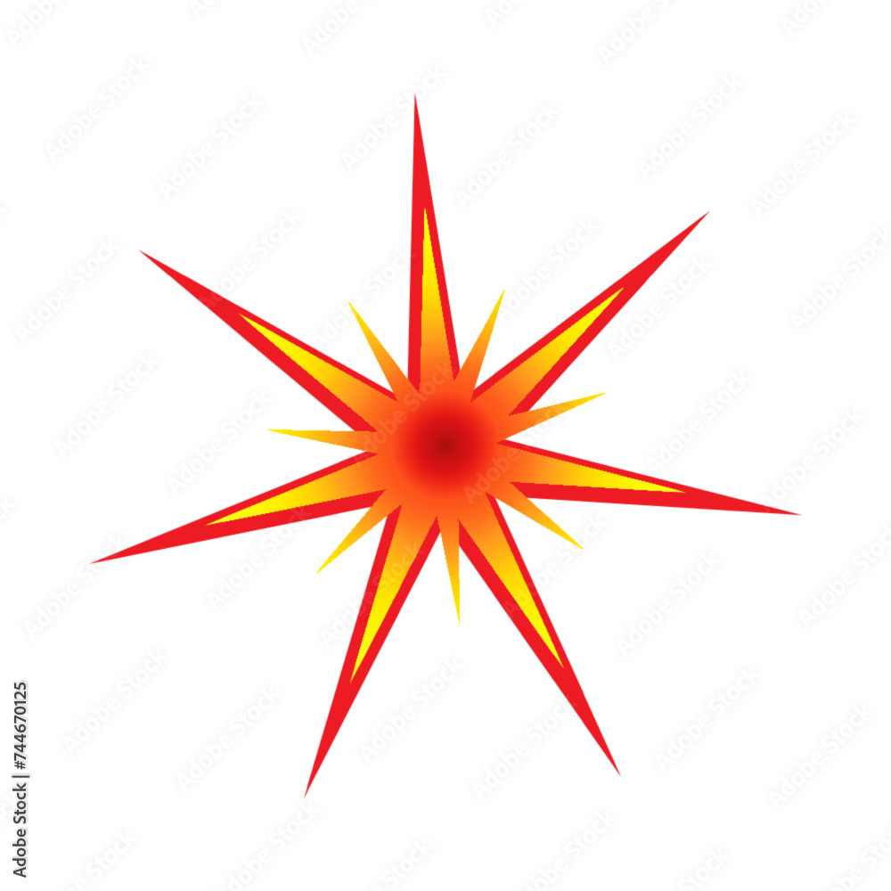 Fototapeta premium Cartoon Irregular Star. Vector Illustration