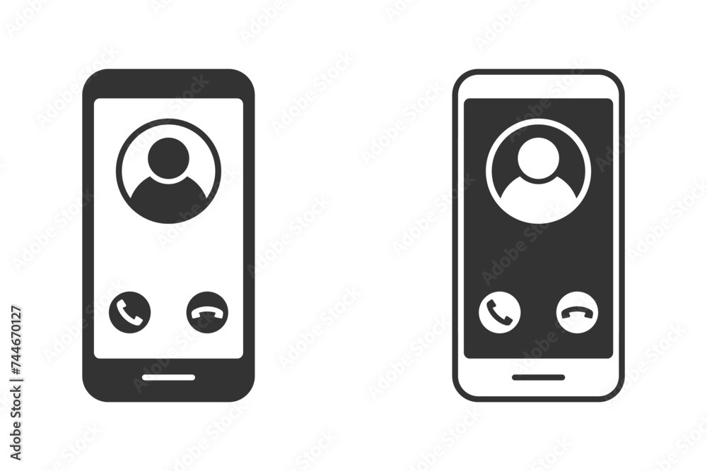 Mobile Call Screen Icon. Vector Illustration Mobile Call Screen Icon. Vector Illustration