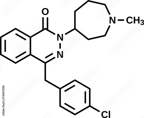 Azelastine structural formula, vector illustration