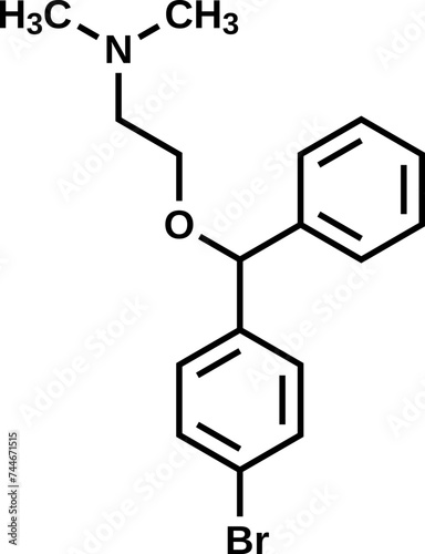 Bromazine structural formula, vector illustration