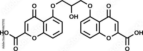 Cromoglicic acid structural formula, vector illustration