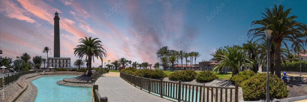Plaza del Faro in Maspalomas / Insel Gran Canaria - obrazy, fototapety, plakaty 