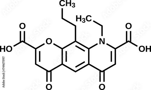 Nedocromil structural formula, vector illustration