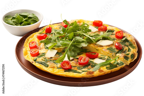 Vegetable Omelet Creation Indulgence Isolated on Transparent Background, PNG format