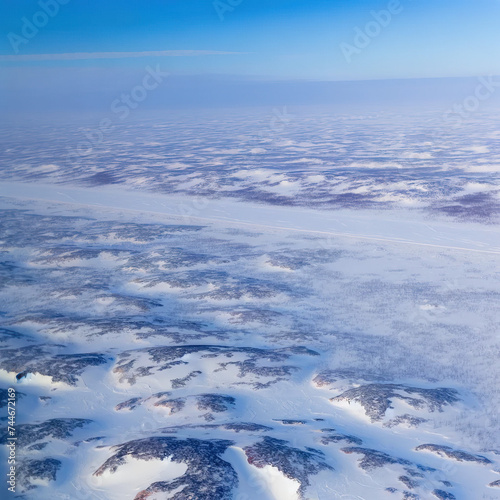 Sweeping Aerial View of a Snow-Blanketed Wilderness