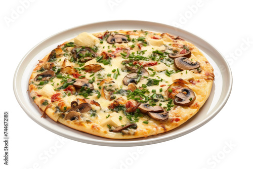 Open-faced Omelet Pleasure Isolated on Transparent Background, PNG format