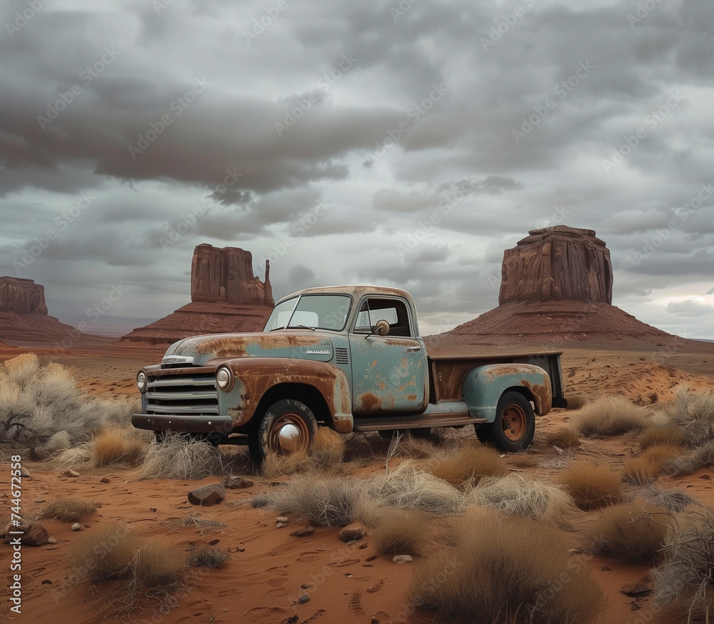 old truck in the desert old truck in the desert