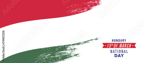 Hungary happy national day greeting card, banner vector illustration photo