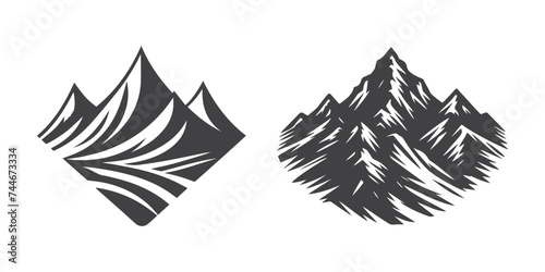 mountains Vector illustration. set of mountains logo, set of mountains silhouette