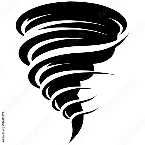 Silhouette of a tornado