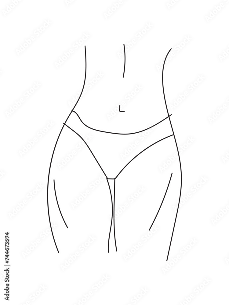 Classic women's bikini panties icon. Vector sign in simple style isolated on white background. eps10