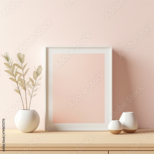 Pastel Aesthetic Wall Art Photo Frame Mockup Instagram Post