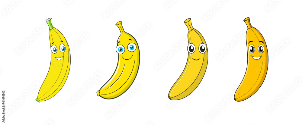 Crazy banana funny cartoon character vector illustration Crazy banana funny cartoon character vector illustration