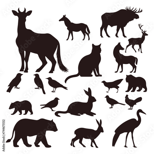 Silhouette set of animal © AinStory