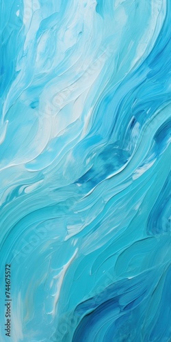 Abstract cyan oil paint brushstrokes texture pattern contemporary painting wallpaper