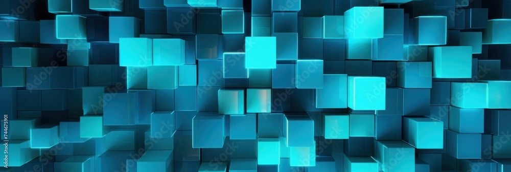 Abstract Cyan Squares design background
