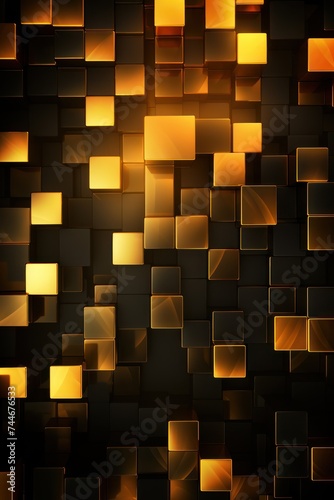 Abstract Gold Squares design background